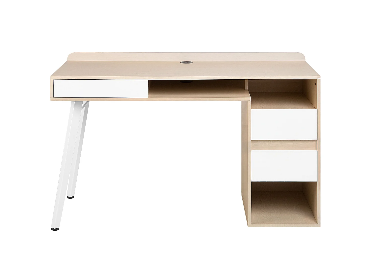 Bureau blanc/bois 130 x 60 cm CARACAS