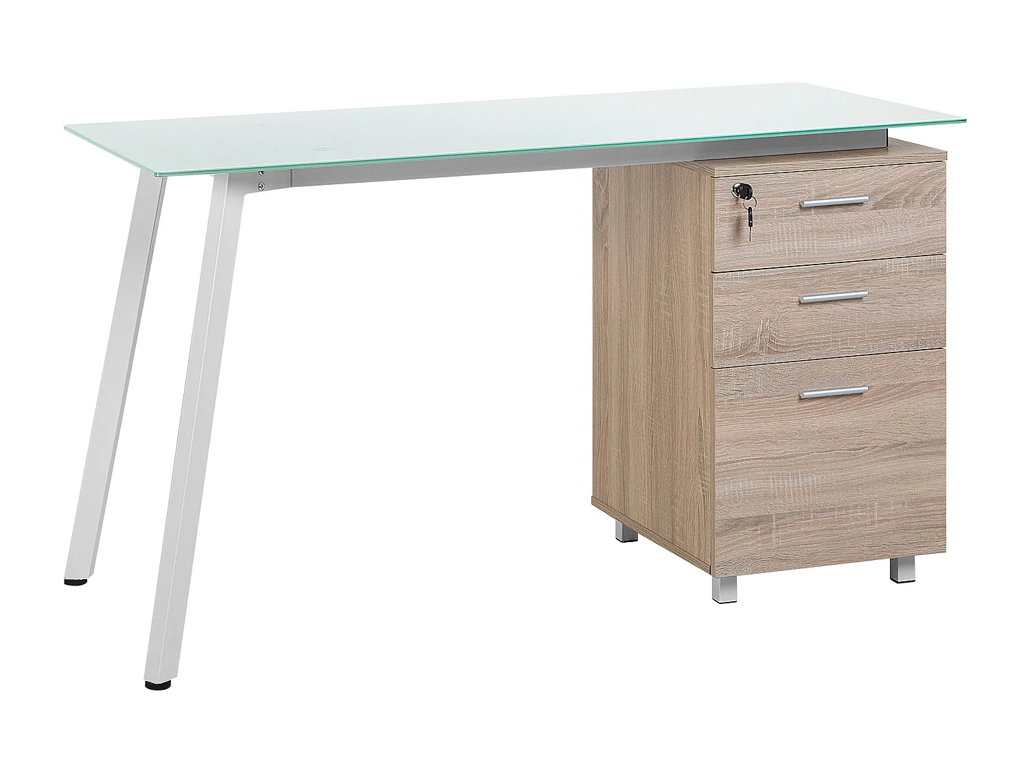 Schreibtisch MONTEVIDEO Weiss 130 cm 60 cm mit Stauraum