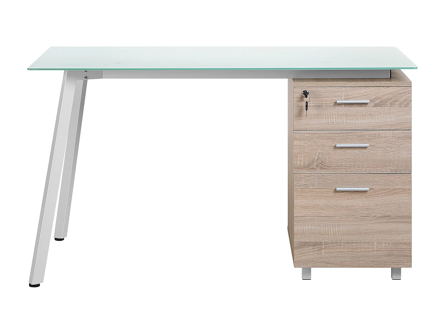 Schreibtisch MONTEVIDEO Weiss 130 cm 60 cm mit Stauraum