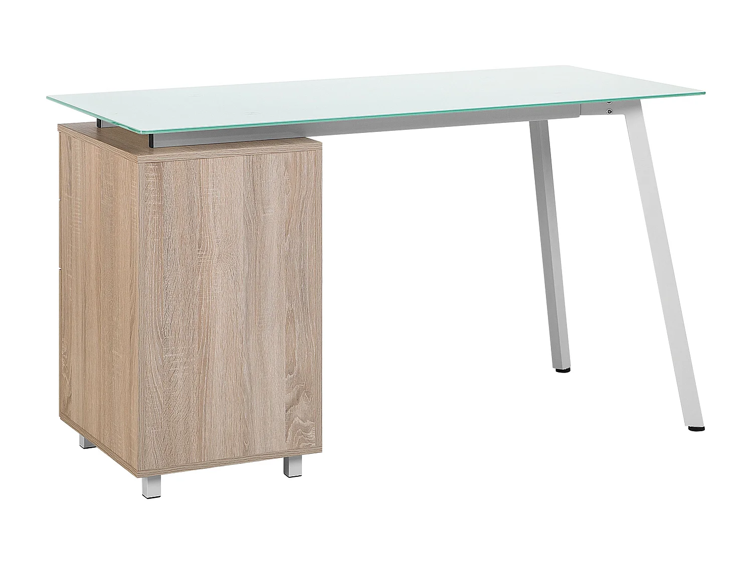 Schreibtisch MONTEVIDEO Weiss 130 cm 60 cm mit Stauraum