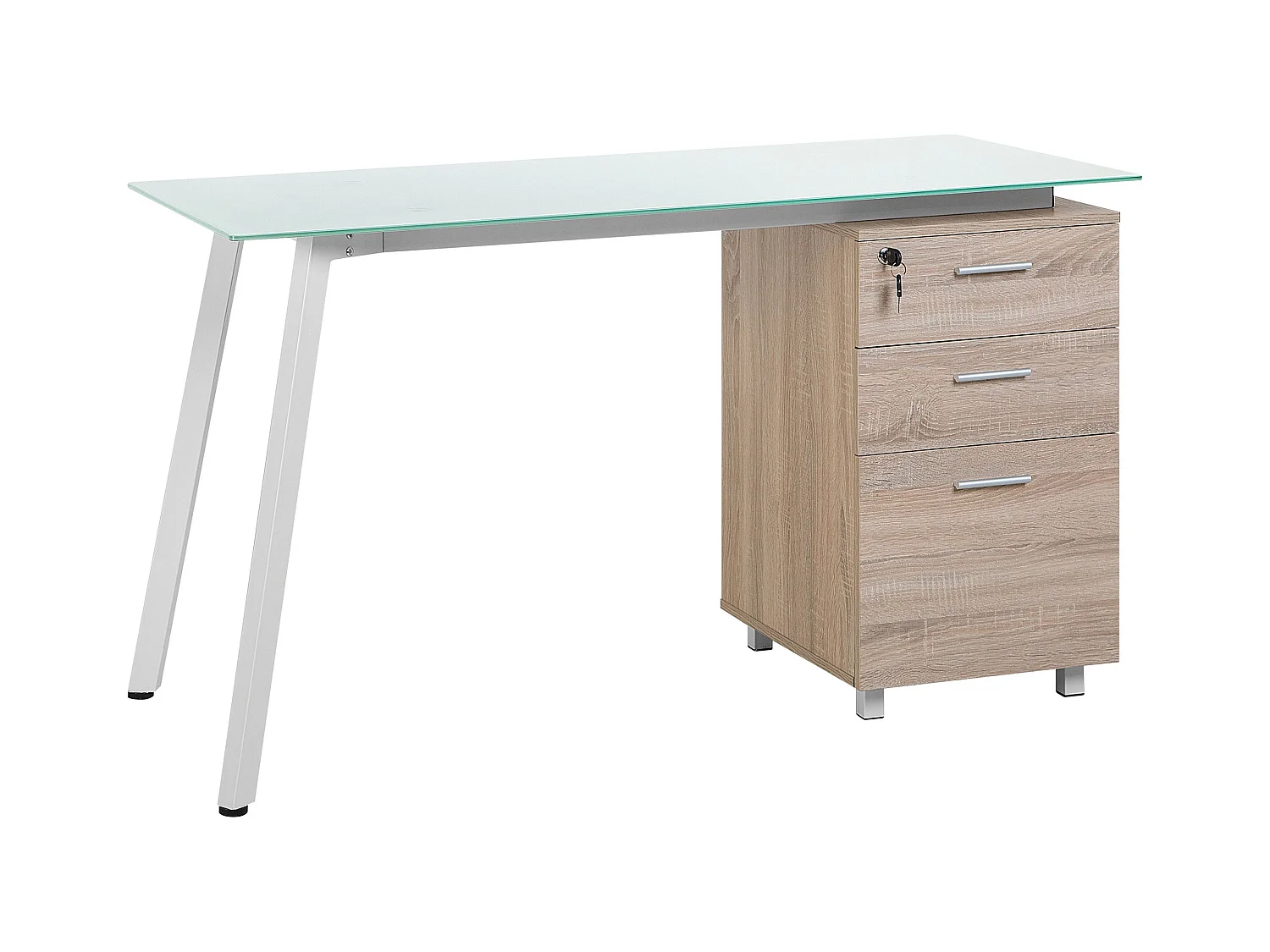 Table de bureau MONTEVIDEO Blanc 130 cm 60 cm avec rangement