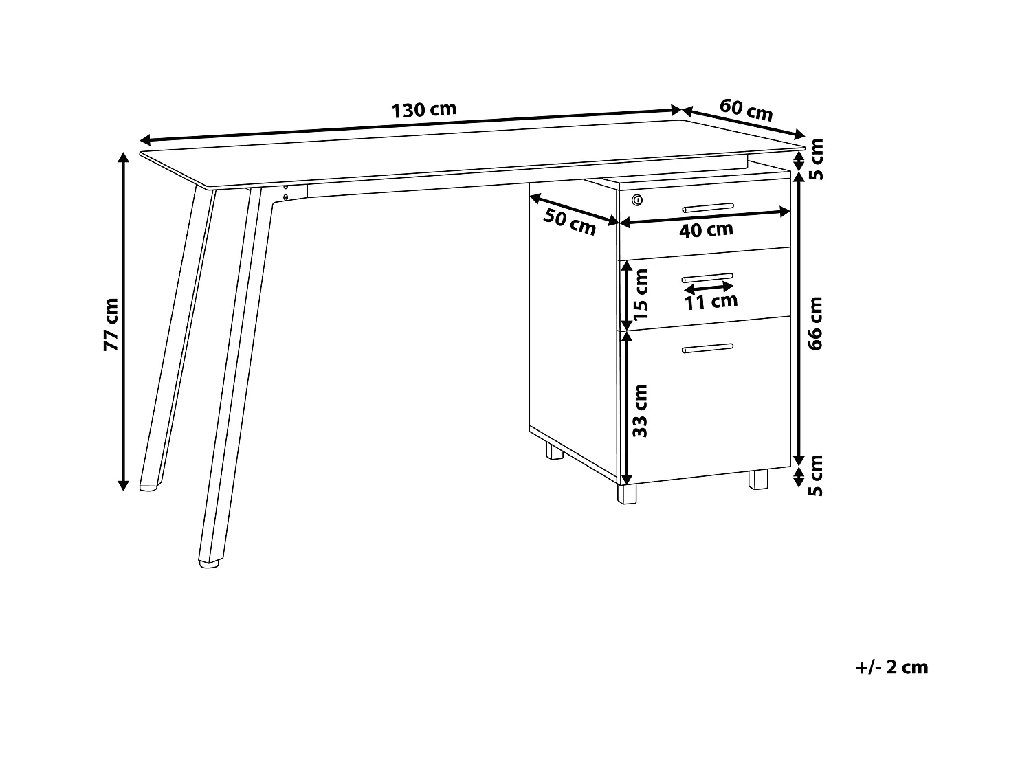 Escritorio MONTEVIDEO Blanco 130 cm 60 cm con almacenaje