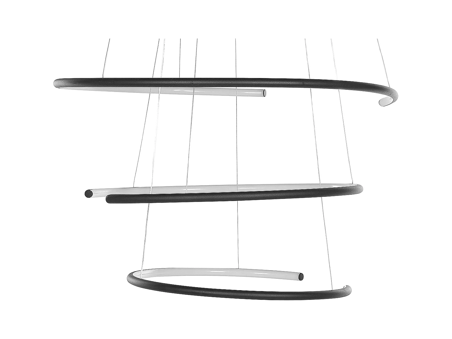Hängelampe Metall schwarz Saturn-Optik Ringform höhenverstellbar Modern Mayu