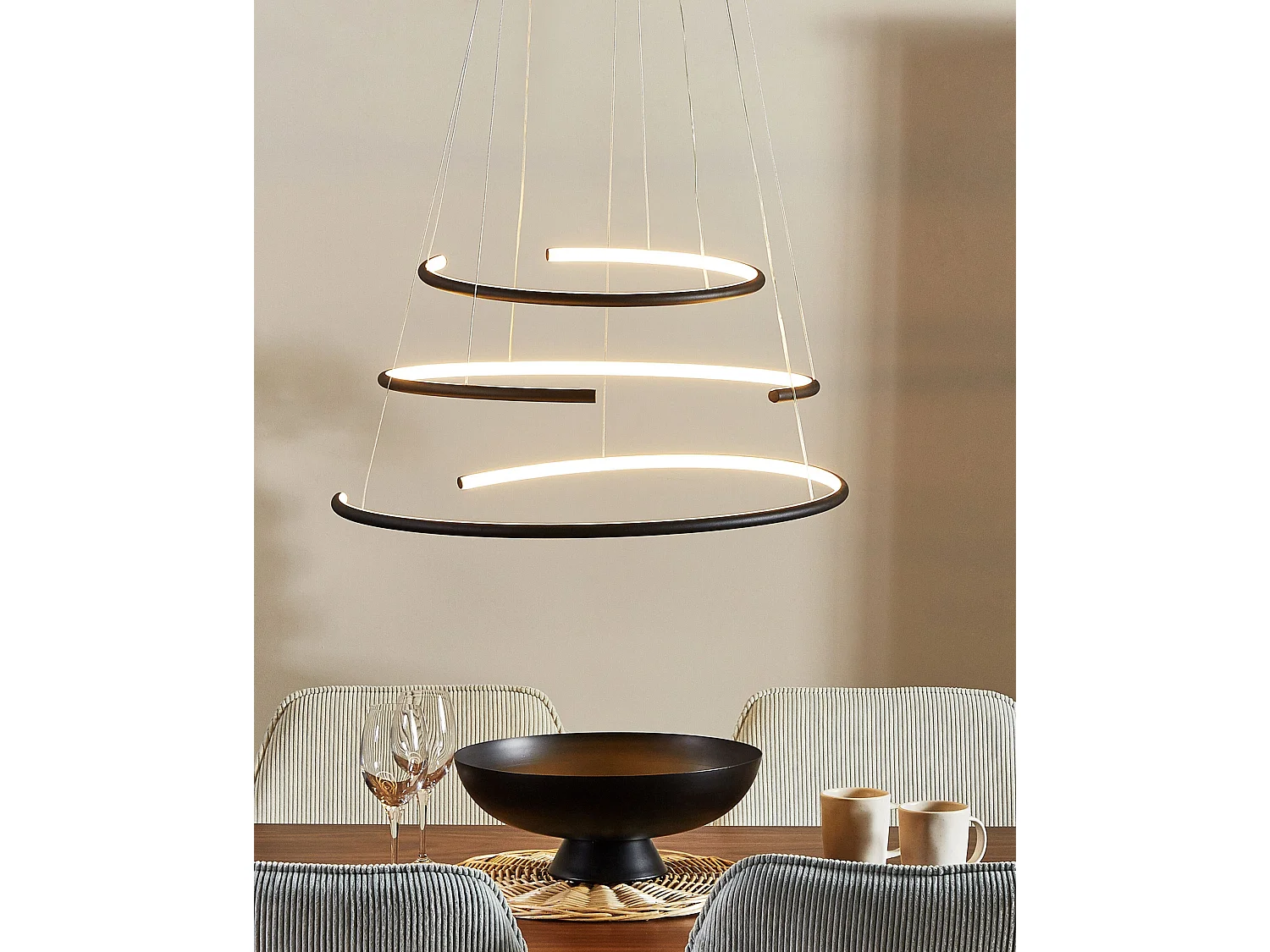 Lampe LED suspendue MAYU Métal Noir