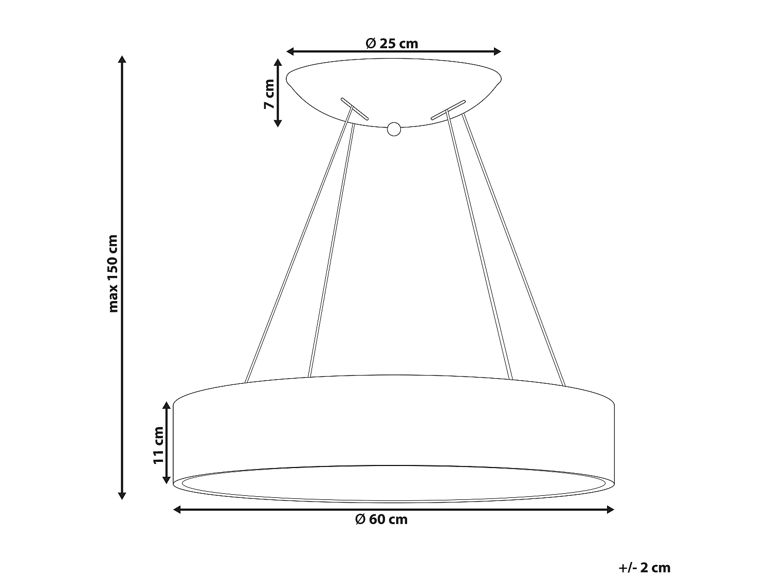 Lampe LED suspendue LENYA Métal Noir