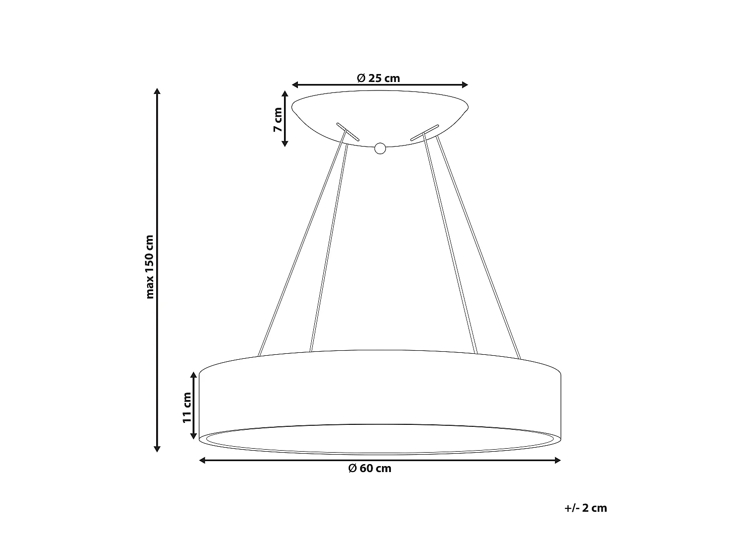 Hängelampe Metall und Acryl weiß flach rund Ringform ø 60 cm Modern Lenya