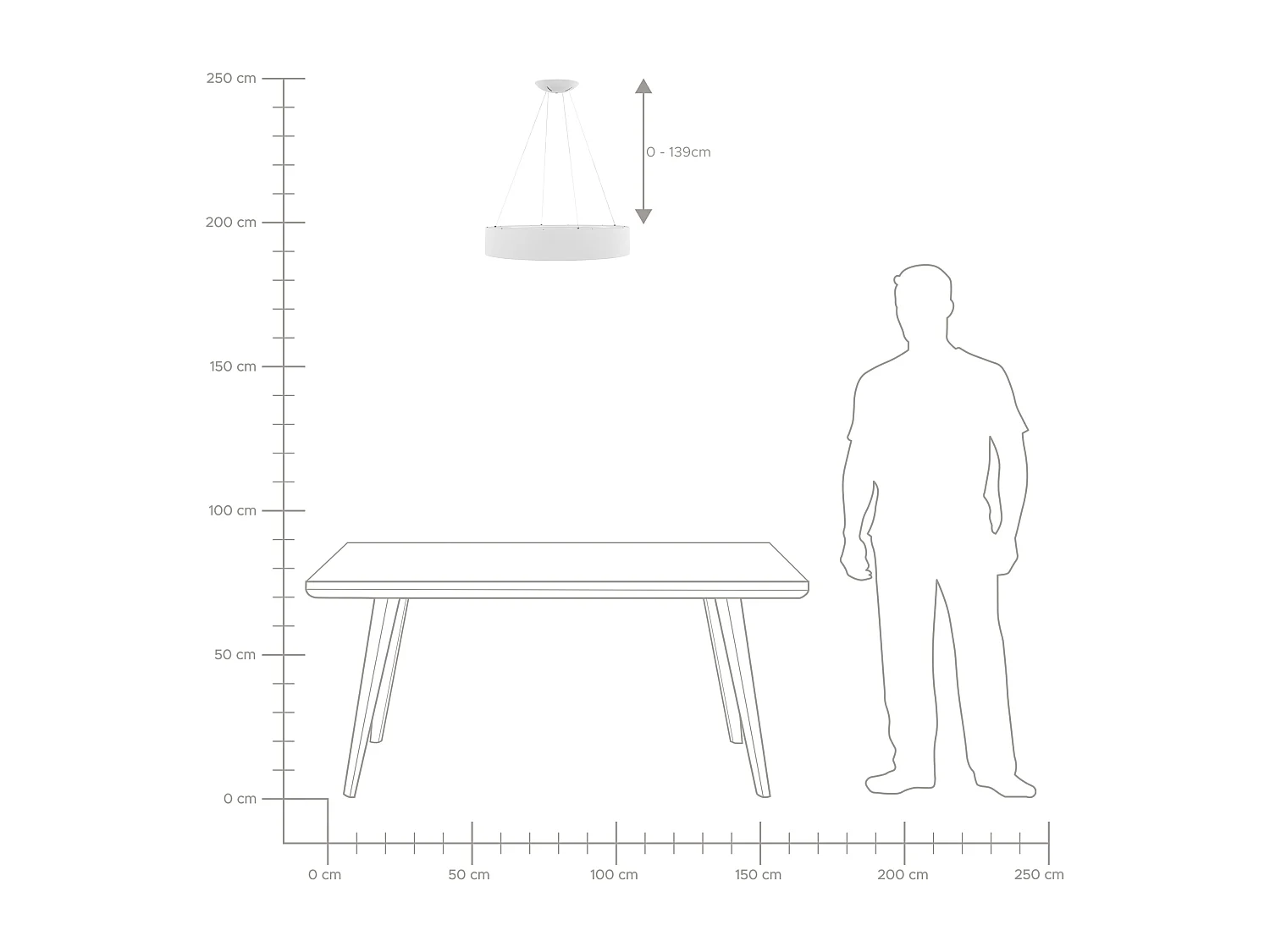 Hängelampe Metall und Acryl weiß flach rund Ringform ø 60 cm Modern Lenya