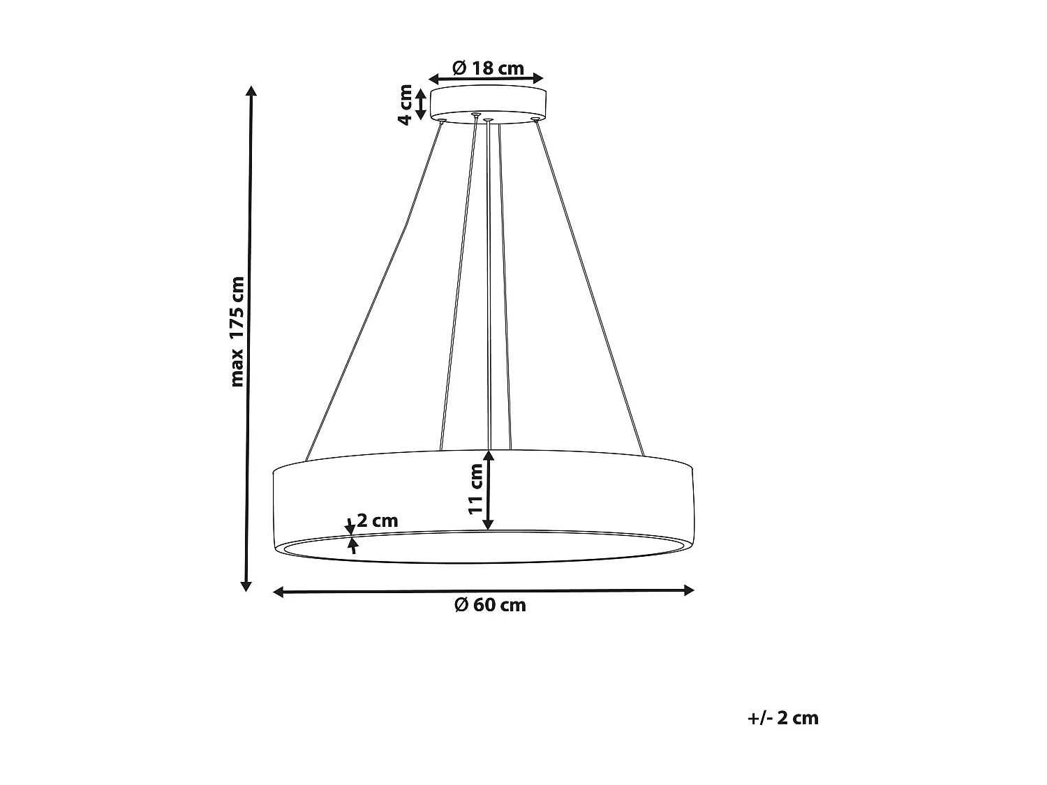 Candeeiro LED suspenso BALILI Metal Branco