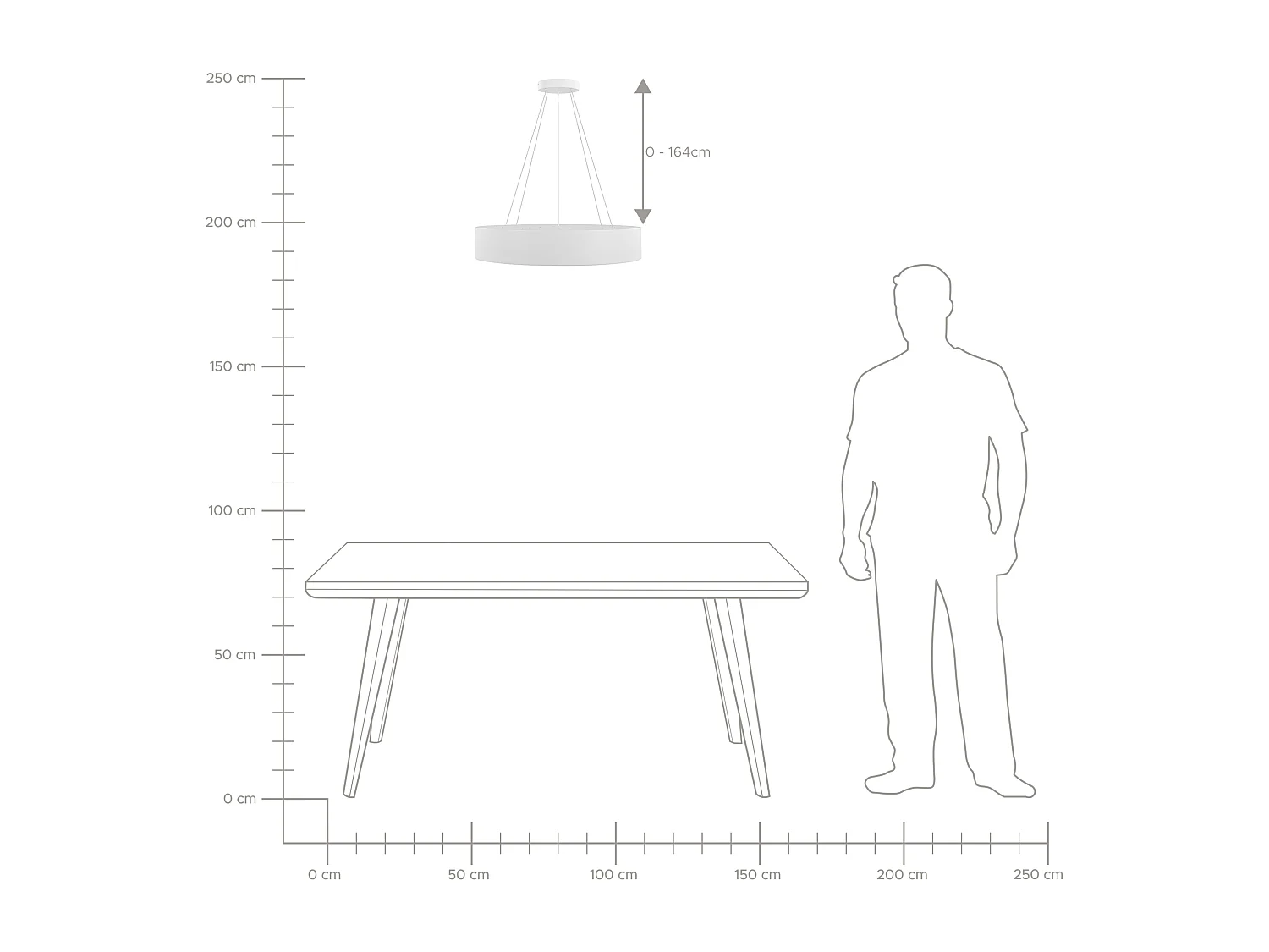 Hängelampe Metall und Acryl weiß flach rund Trommelform ø 60 cm Modern Balili