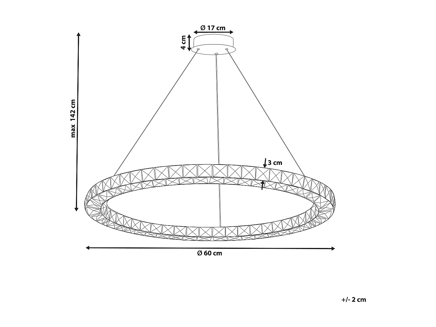 Lampe LED suspendue MAGAT Cristal Argenté