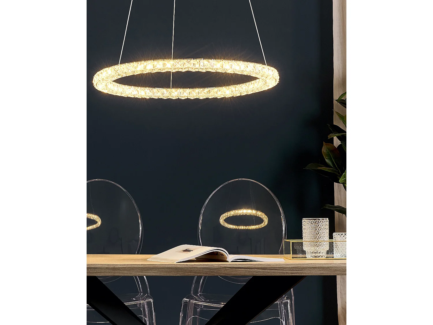 LED Pendant Lamp MAGAT Crystal Silver