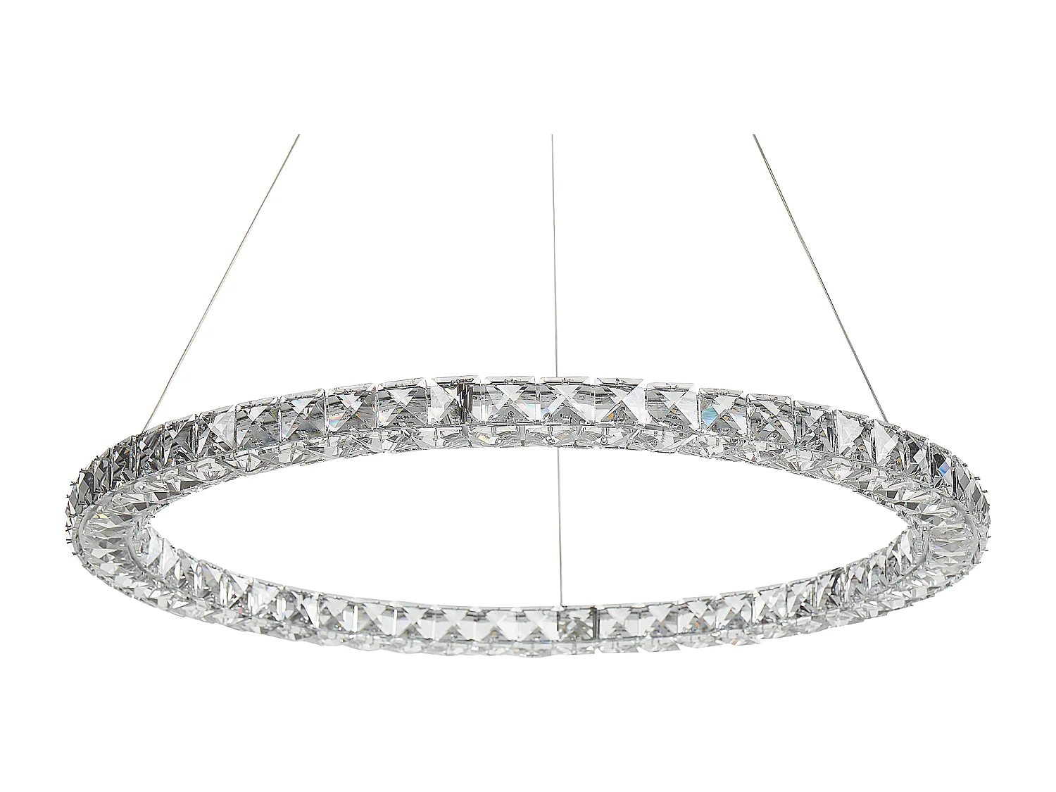 Hängelampe Kristallglas Metall silber Ringform rund ø 60 cm Modern Glamour Magat