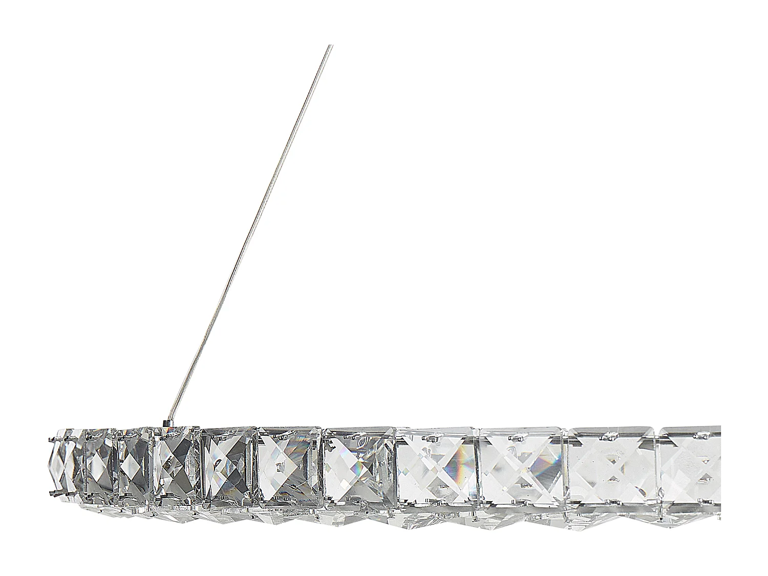 Hängelampe Kristallglas Metall silber Ringform rund ø 60 cm Modern Glamour Magat