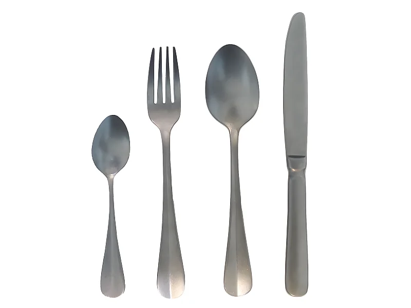 Cubertería 16 piezas de acero inoxidable gris