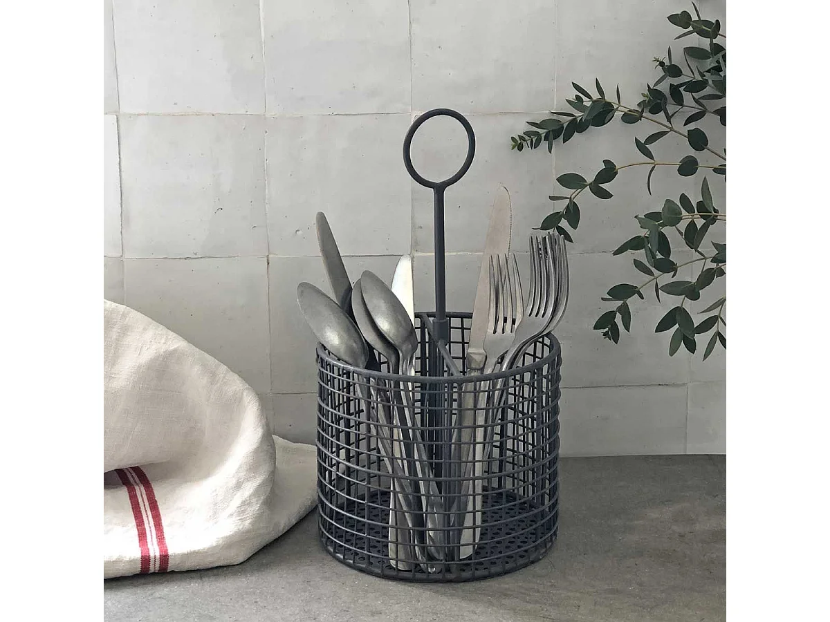 Pot range-couverts métal