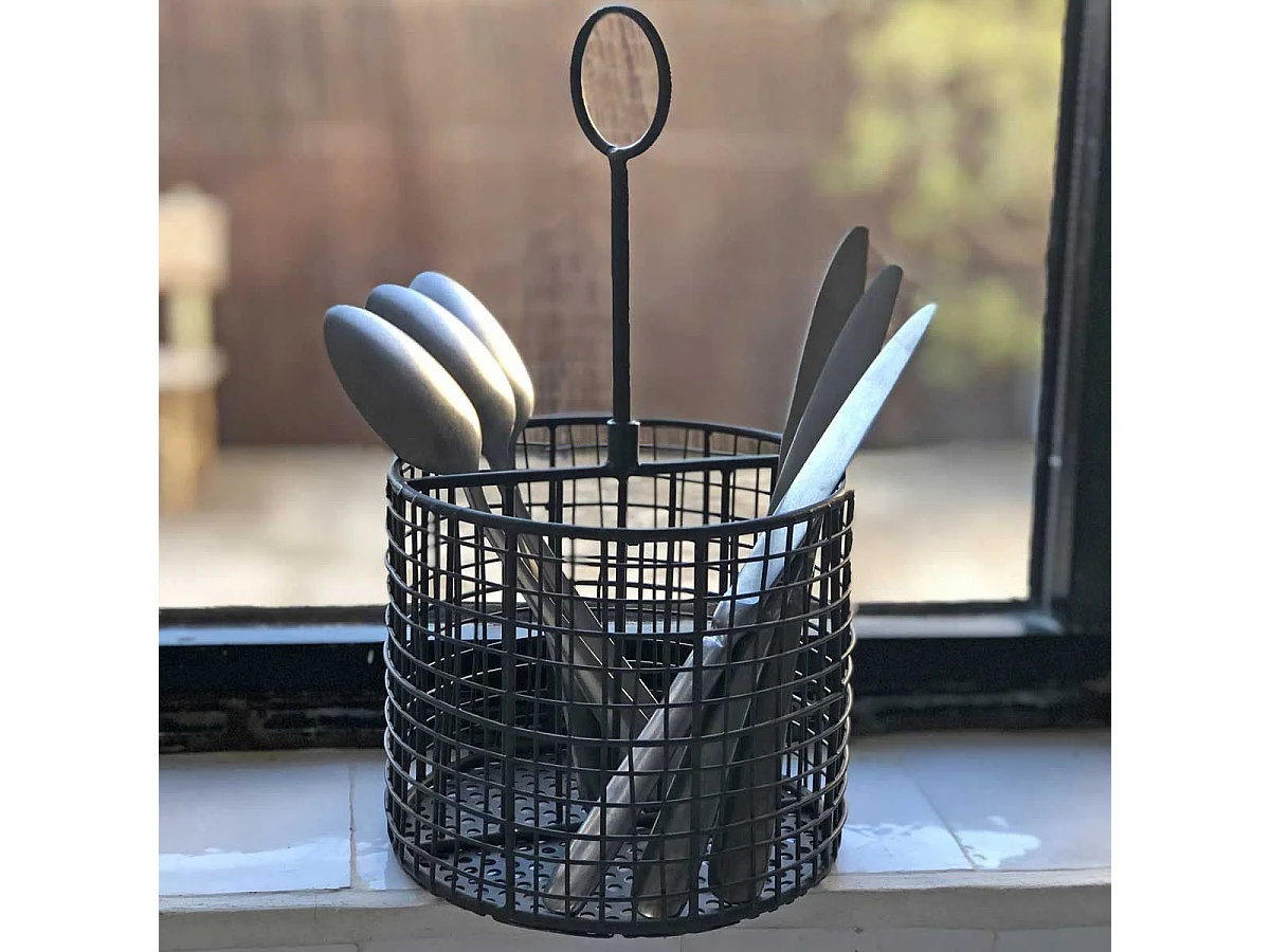 Pot range-couverts métal