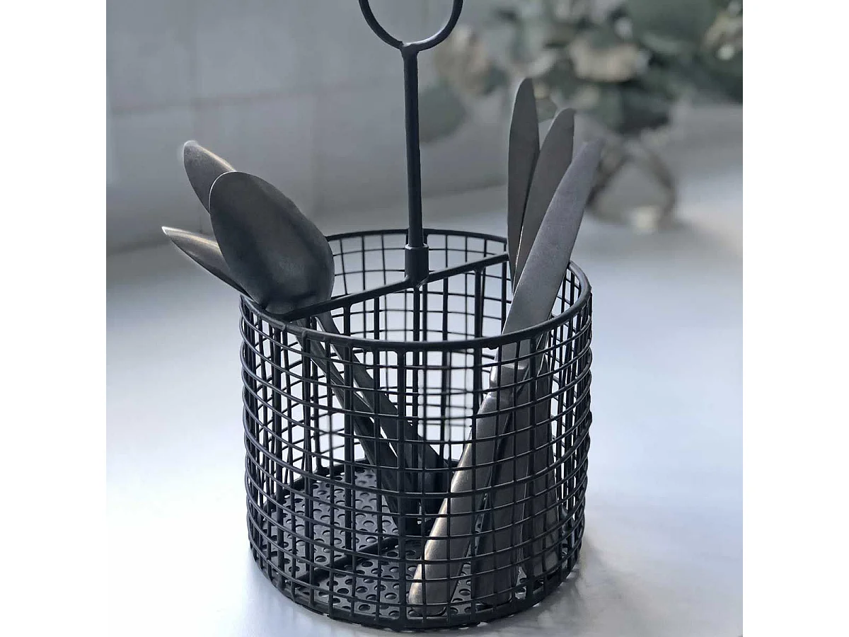 Pot range-couverts métal