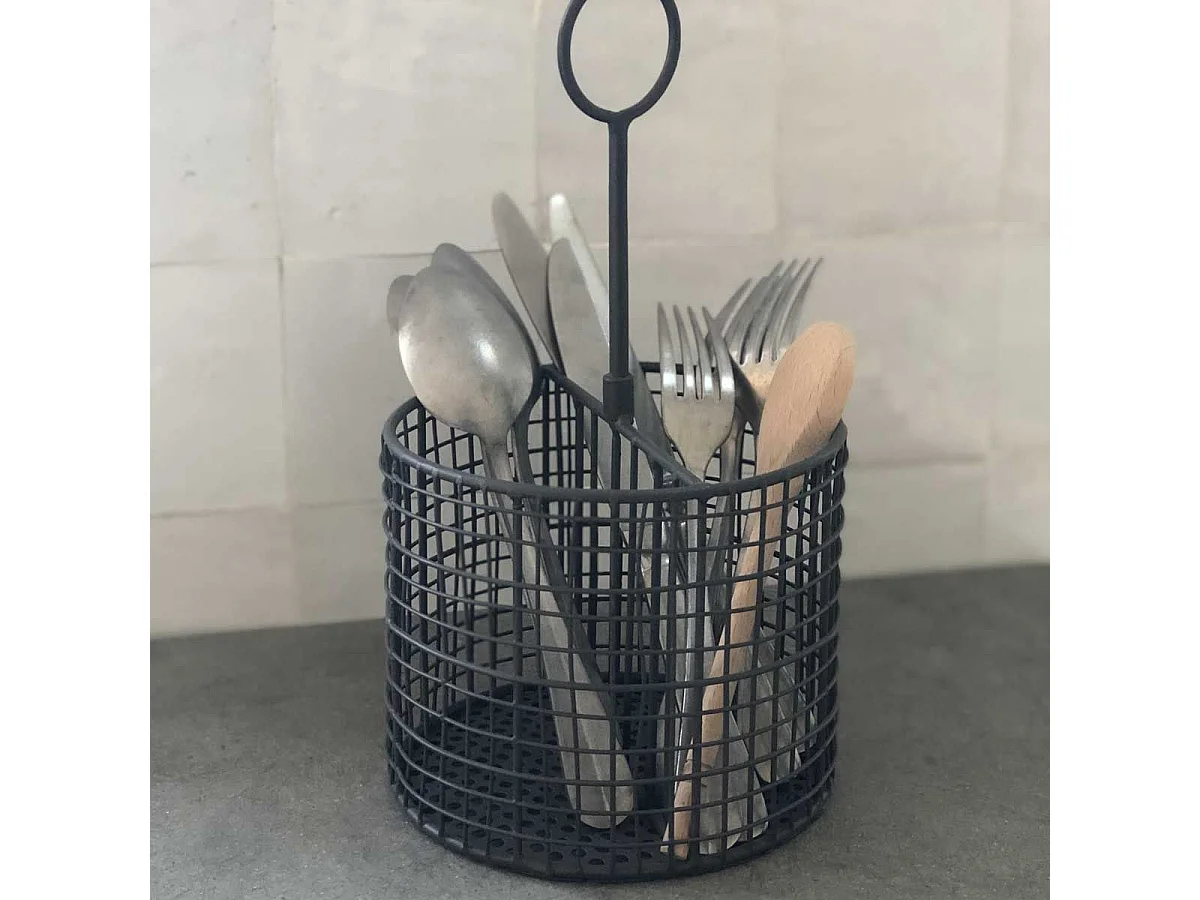 Pot range-couverts métal