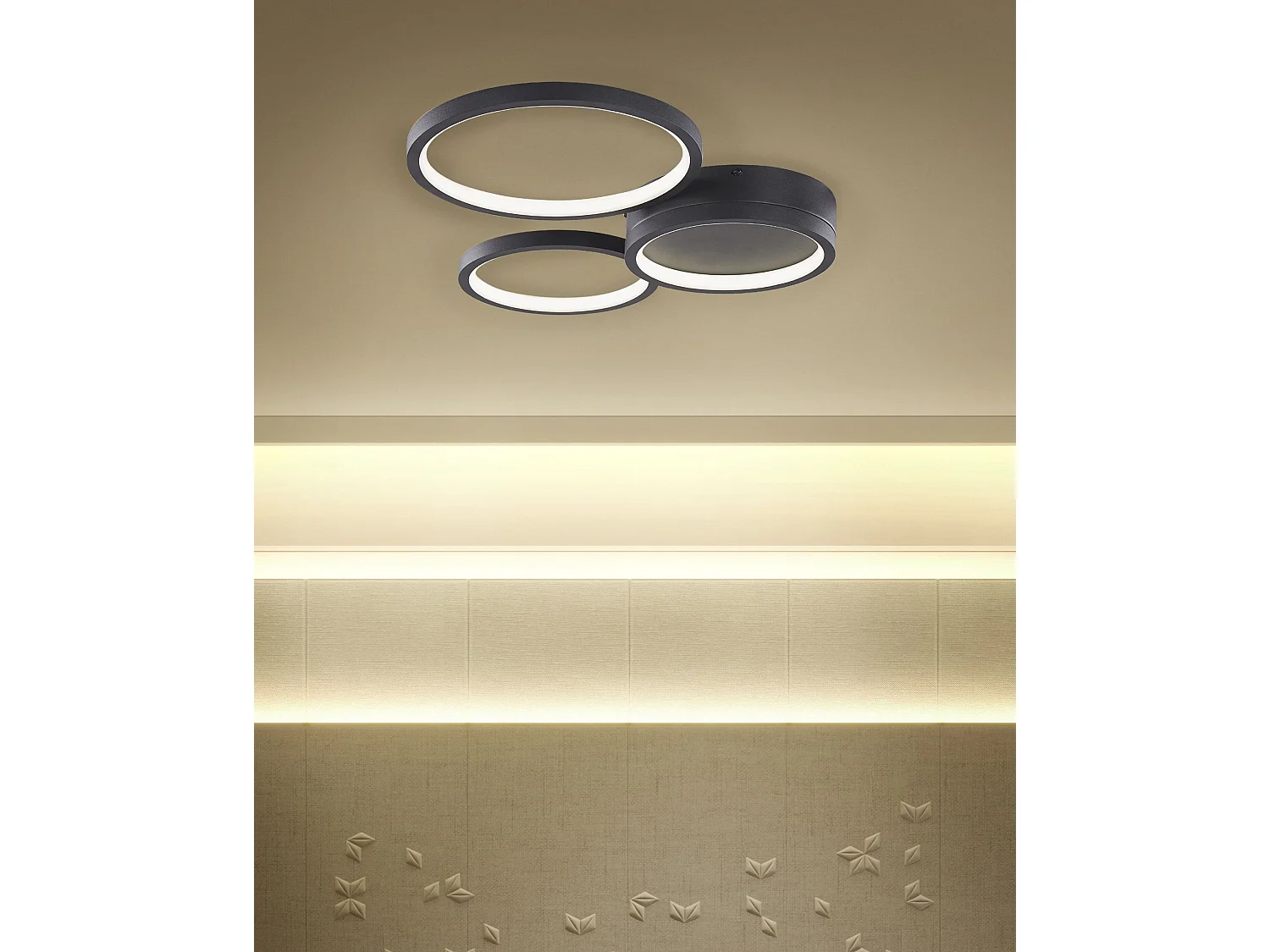 Lampadario a LED AGNAT Metallo Nero