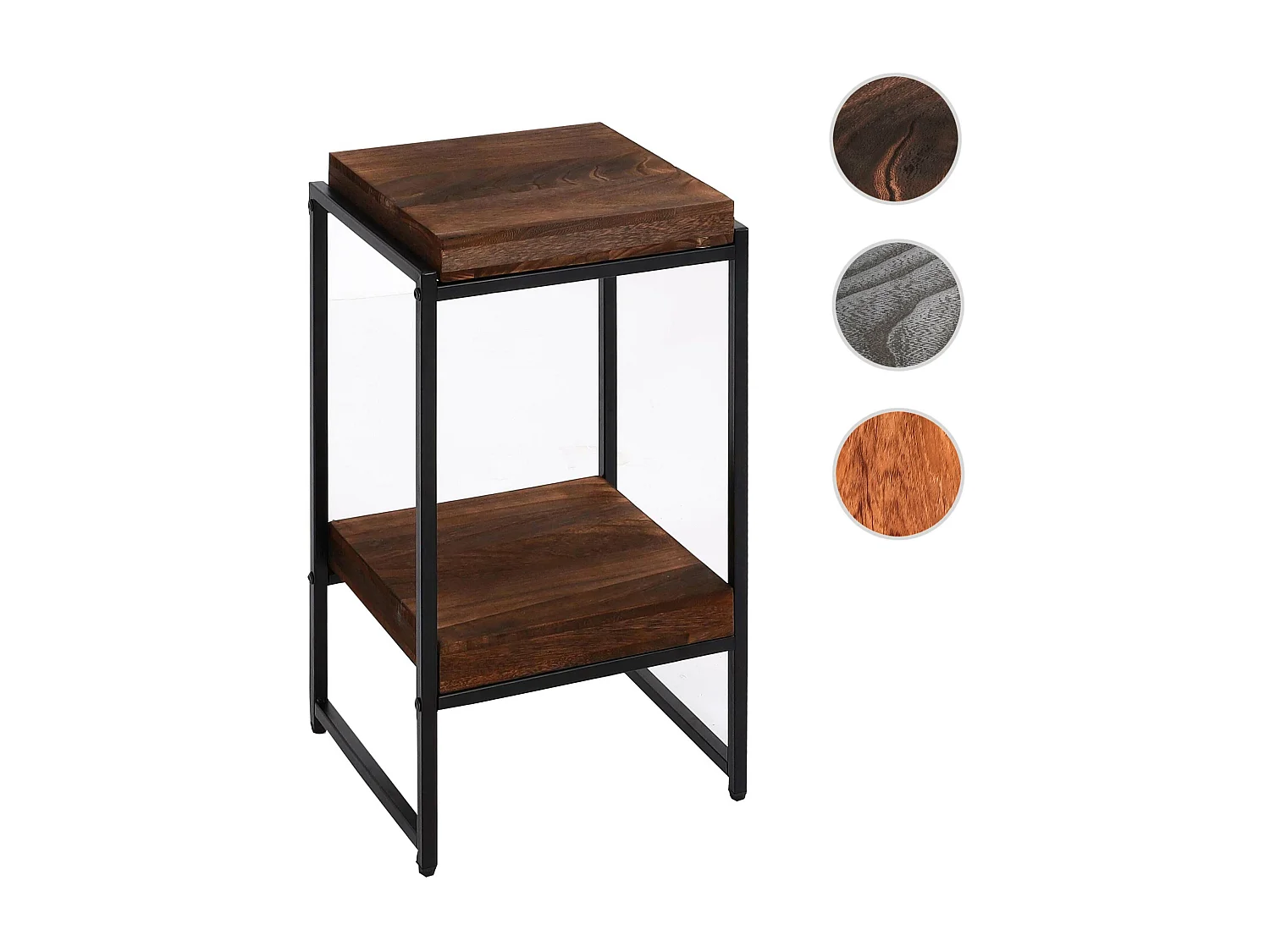 Scaffale portavasi 2 ripiani decorativo da interno HWC-K71 MDF legno 61cm legno scuro