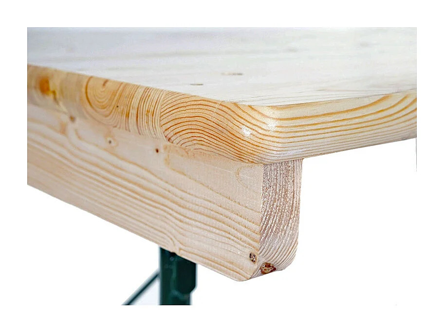 Table haute HWC-L67 - table de brasserie table de tente de bière table de camping - pliable métal pin bois huilé 110x125x70cm