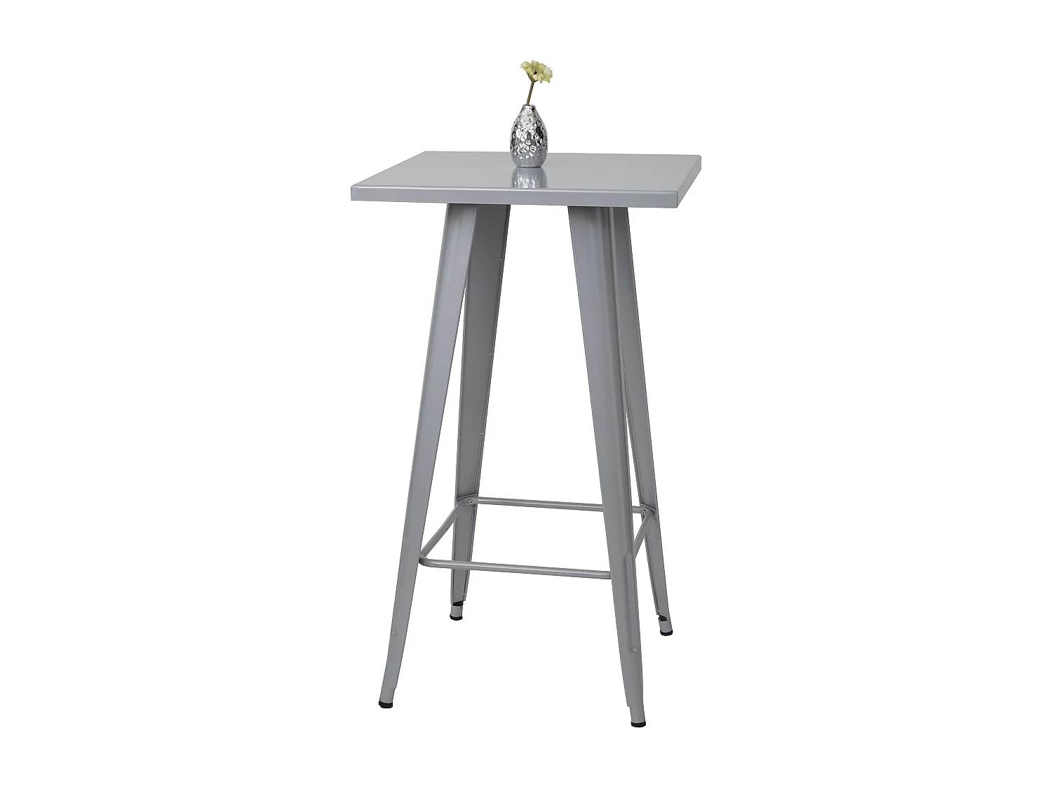 Tavolo tavolino bar quadrato design industriale HWC-A73 105x60x60cm metallo grigio