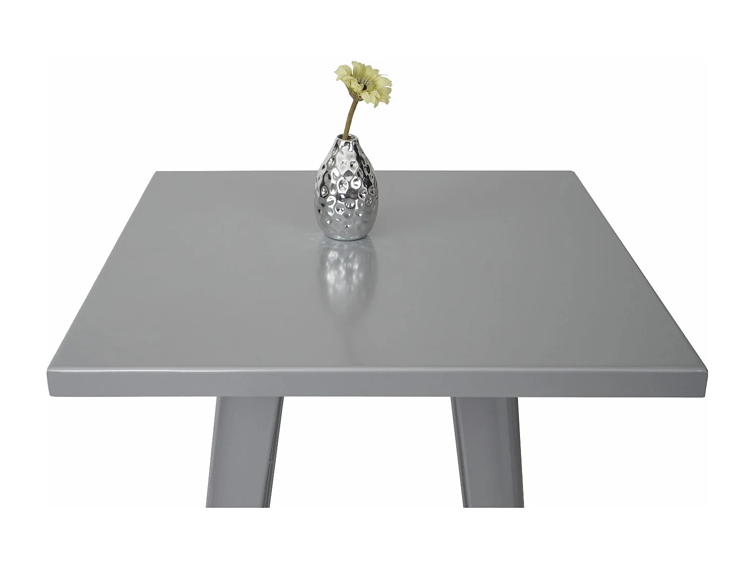 Tavolo tavolino bar quadrato design industriale HWC-A73 105x60x60cm metallo grigio