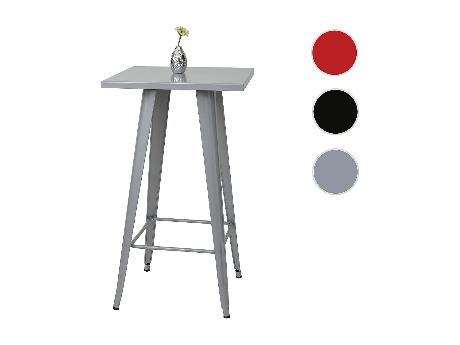 Tavolo tavolino bar quadrato design industriale HWC-A73 105x60x60cm metallo grigio