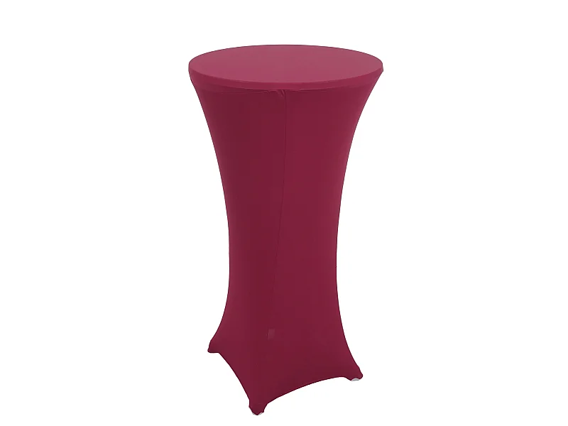 Tavolo bistro bar M28 alluminio 60x60x70/110cm con copritavolo elasticizzato bordeaux