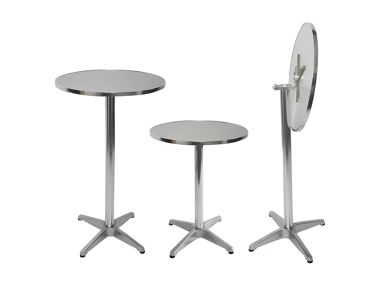 Tavolo bistro bar M28 alluminio 60x60x70/110cm con copritavolo elasticizzato antracite