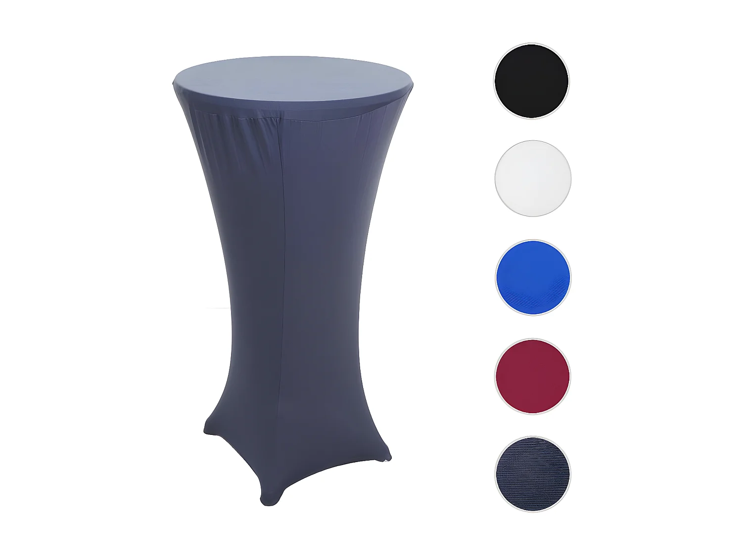 Tavolo bistro bar M28 alluminio 60x60x70/110cm con copritavolo elasticizzato antracite