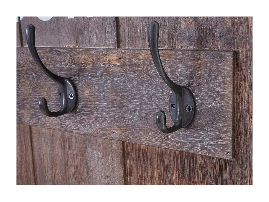 Portemanteau mural HWC-C89, WELCOME, 91x60cm - brun shabby