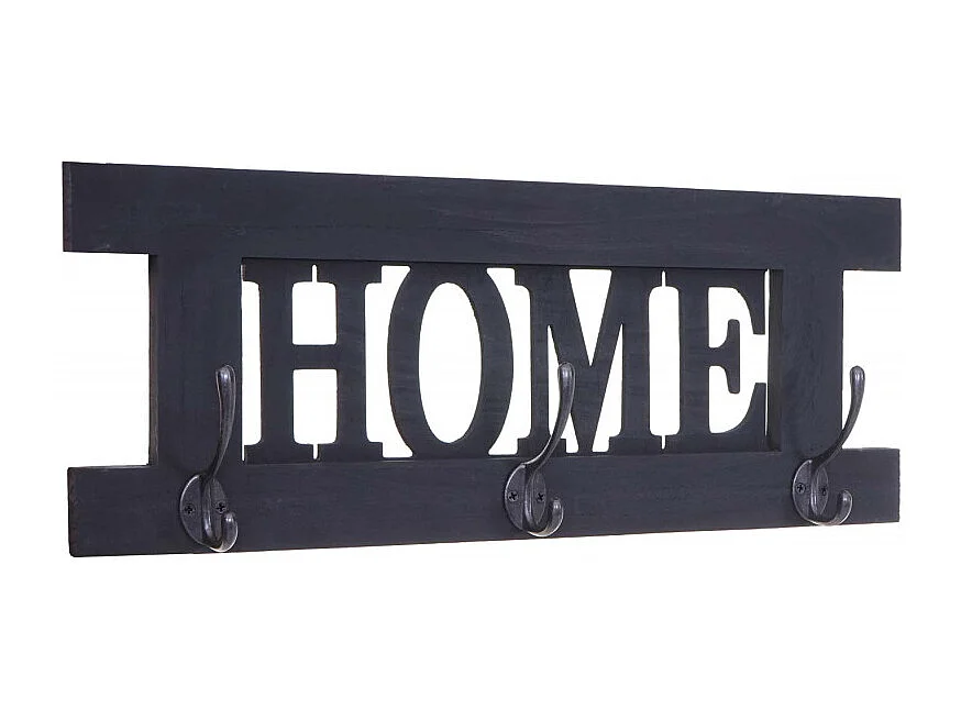 2x garderobe murale HWC-C60 Home+Family, planche vestiaire, style shabby chic, vintage 60x21cm - gris foncé