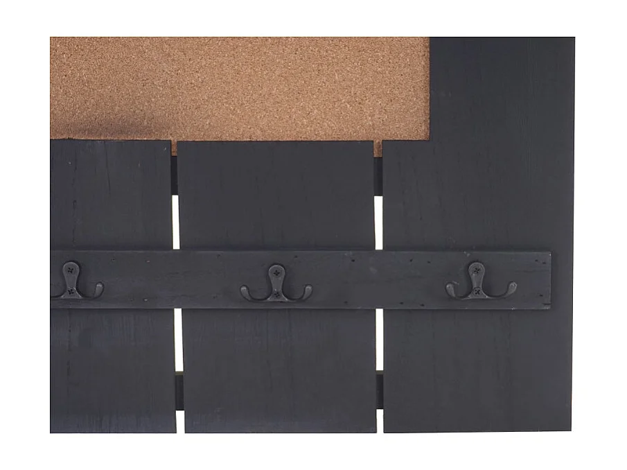 Portemanteau mural HWC-C89 avec tableau d'affichage, 91x60cm - gris foncé shabby