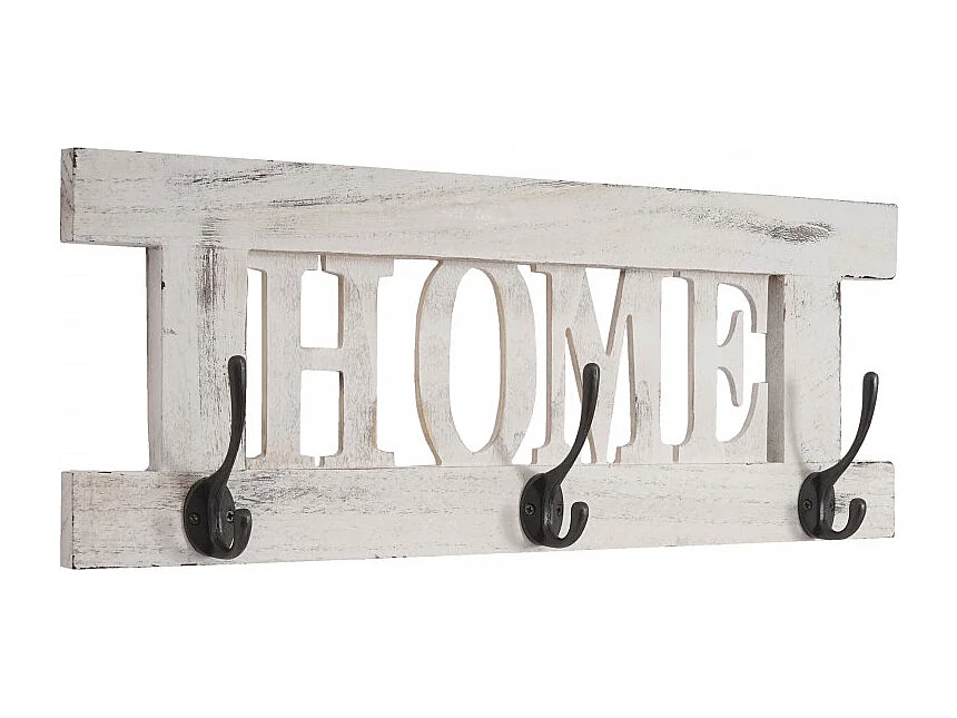 2x garde-robe murale Home+Family, set de planche vestiaire, style shabby, vintage, 55x20cm - blanc