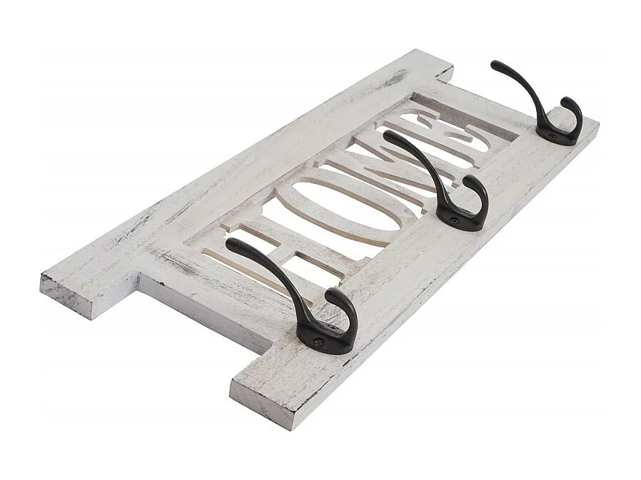 2x garde-robe murale Home+Family, set de planche vestiaire, style shabby, vintage, 55x20cm - blanc