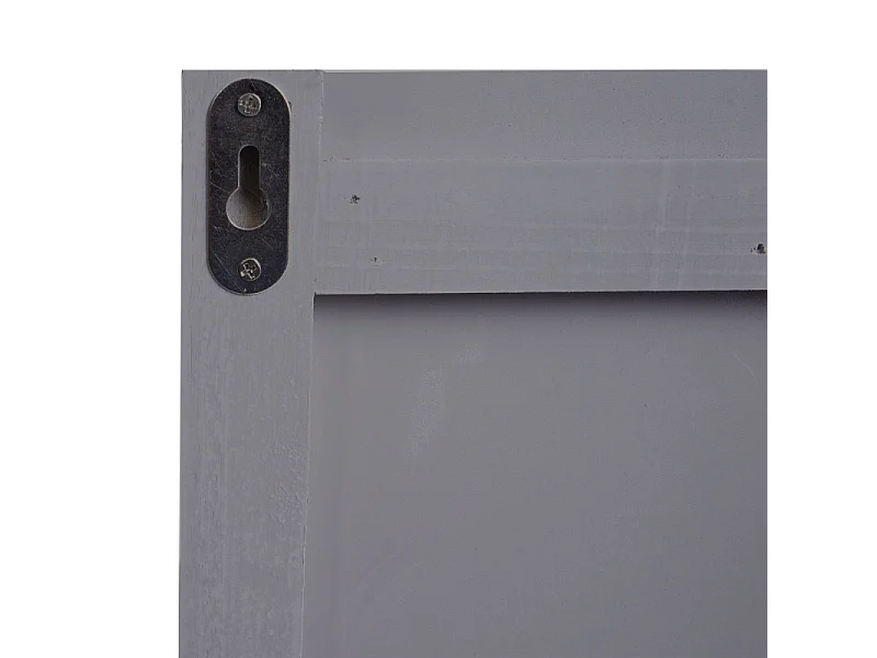 Penderie murale HWC-C89 Home - Penderie panneau Penderie - Shabby-Look Vintage - 8 Crochets 91x60cm - grau-blau