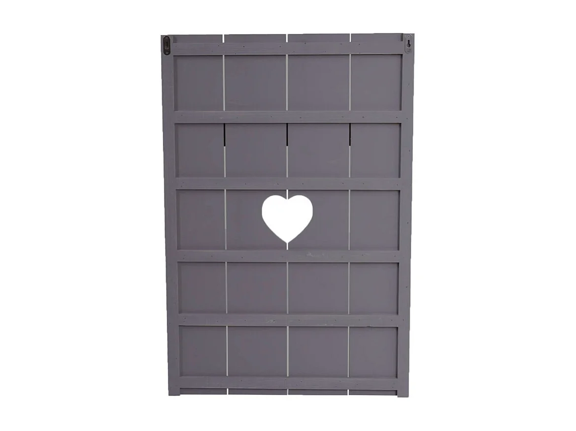 Penderie murale HWC-C89 Home - Penderie panneau Penderie - Shabby-Look Vintage - 8 Crochets 91x60cm - grau-blau