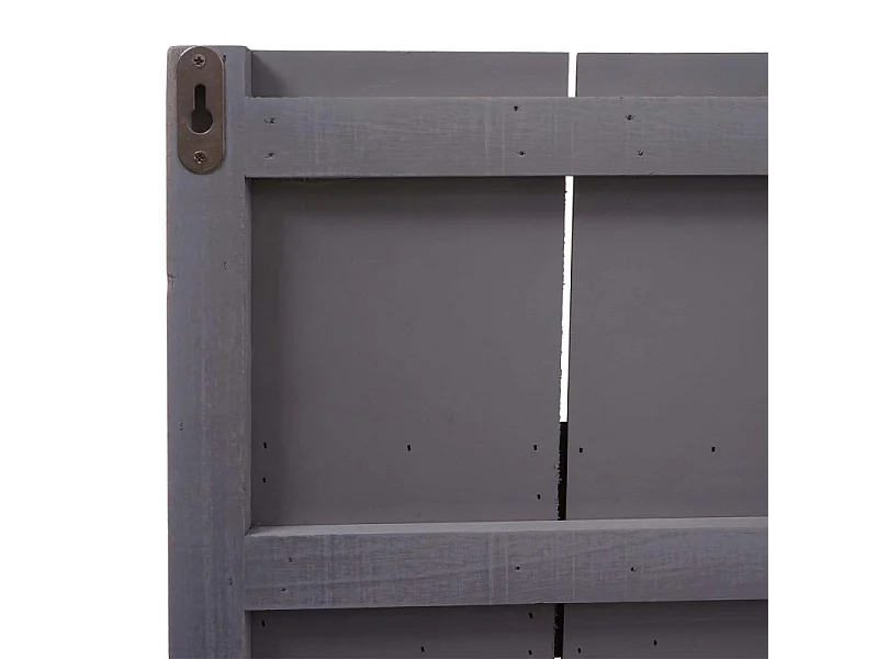 Armoire murale HWC-C89 Welcome - Panneau d'armoire - Shabby-Look Vintage - 91x60cm - grau-blau