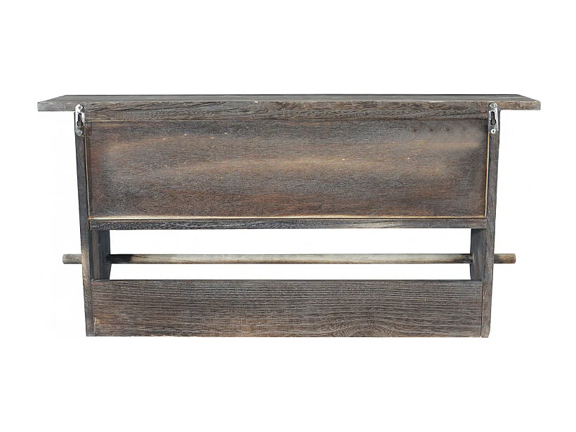 Portemanteau mural, étagère 5 tiroirs, 65x13x32cm, shabby chic, vintage - marron