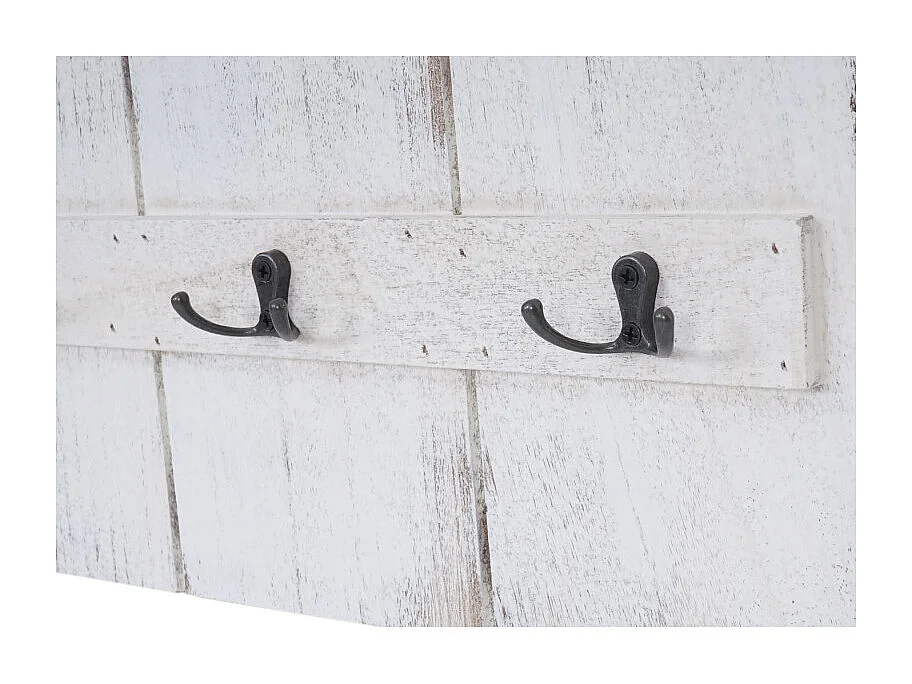 Portemanteau mural HWC-C89, style shabby, 91x60cm ~ blanc