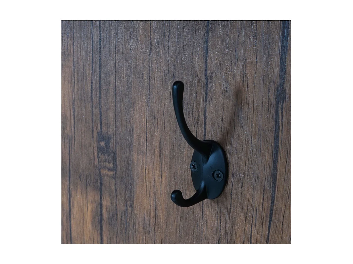 Portemanteau mural HWC-A27, 5 crochets, 100x80cm, aspect chêne