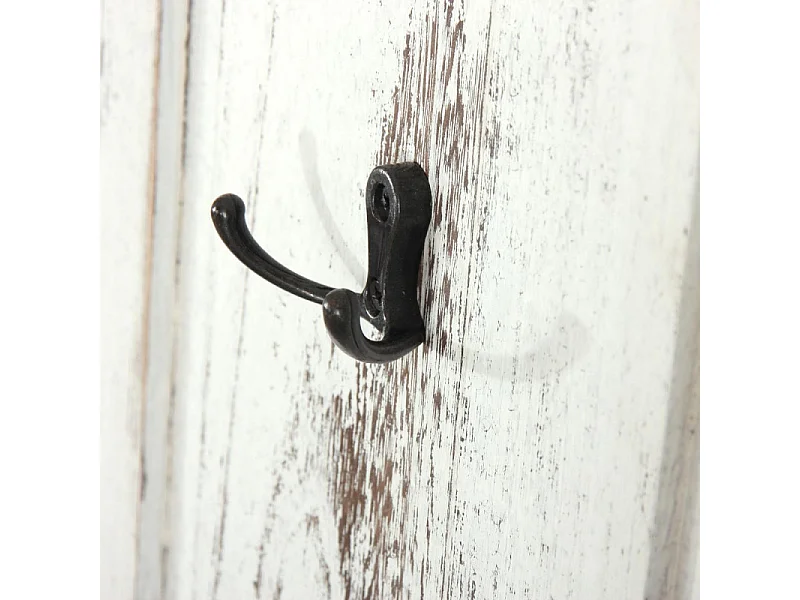 2x patère, portemanteau, vestiaire ouvert, 28x3,5x109cm, shabby, vintage, blanc