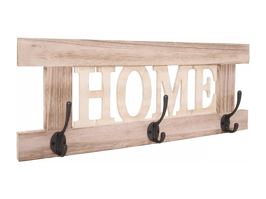 Portemanteau HWC-C60, Home, 55x21cm - brun nature shabby