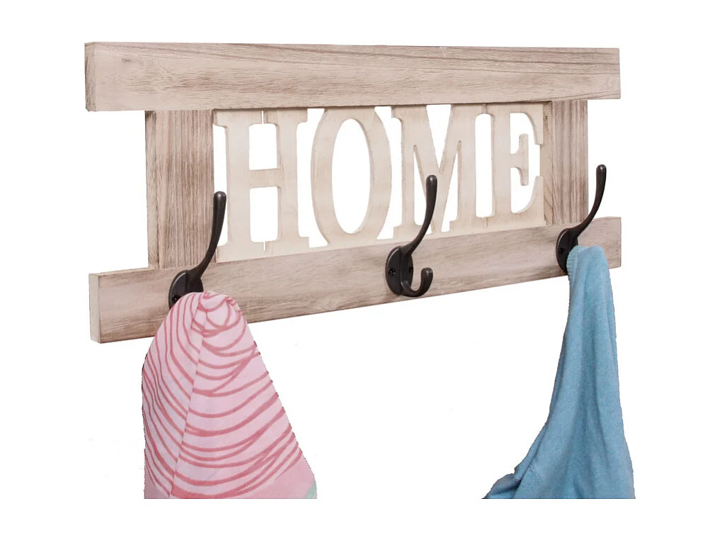 Portemanteau HWC-C60, Home, 55x21cm - brun nature shabby