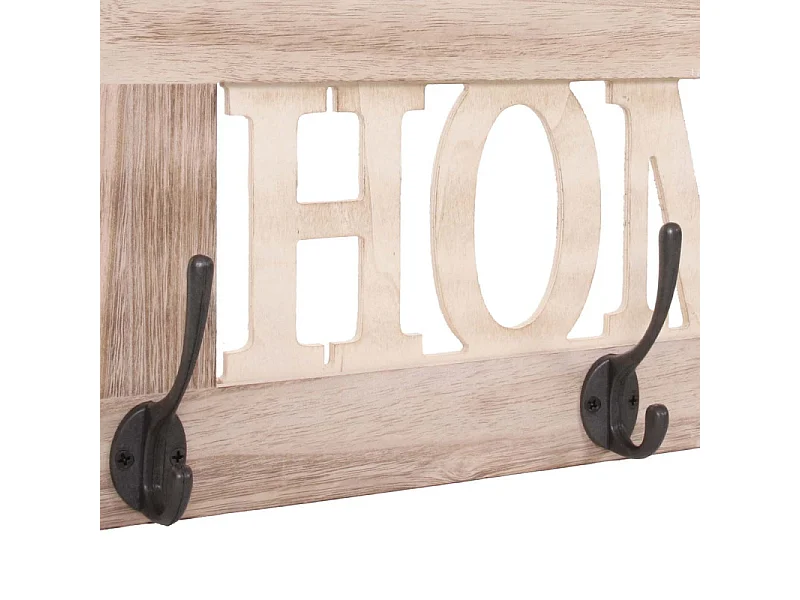 Portemanteau HWC-C60, Home, 55x21cm - brun nature shabby