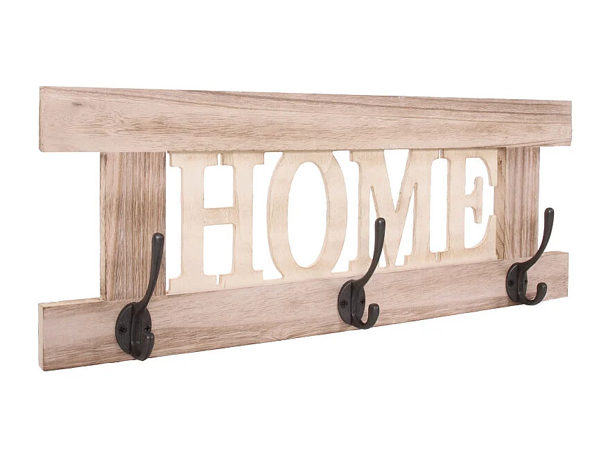 Portemanteau HWC-C60, Home, 55x21cm - brun nature shabby