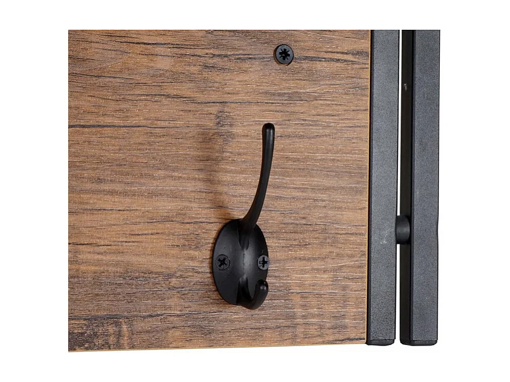 Portemanteau mural HWC-A27, 24x75x24cm, aspect chêne sauvage