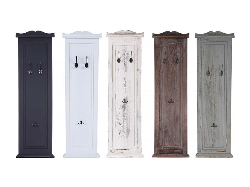 2x garderobe murale, étagère / vestiaire / planche à crochets, 109x28x4cm - gris foncé