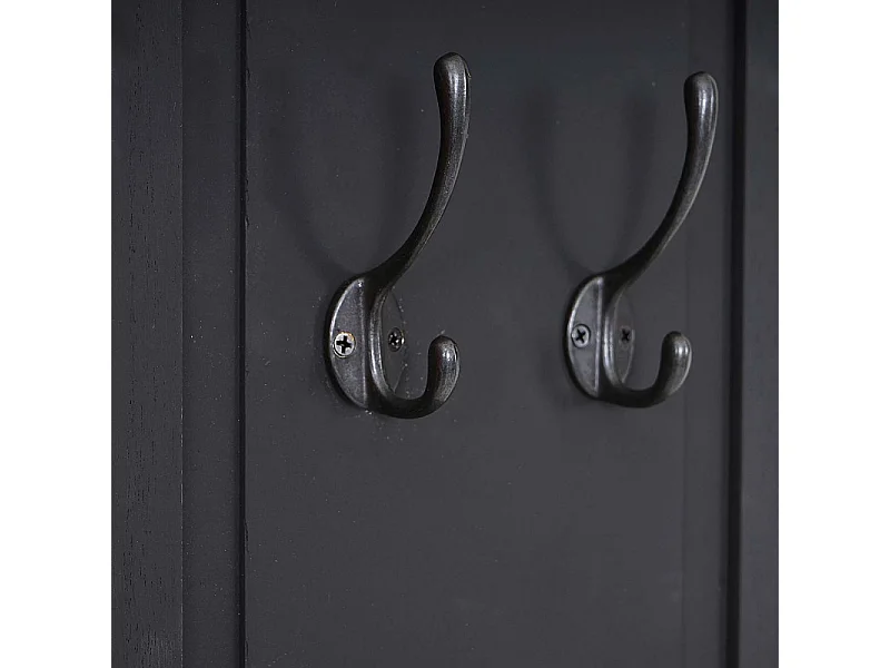 2x garderobe murale, étagère / vestiaire / planche à crochets, 109x28x4cm - gris foncé